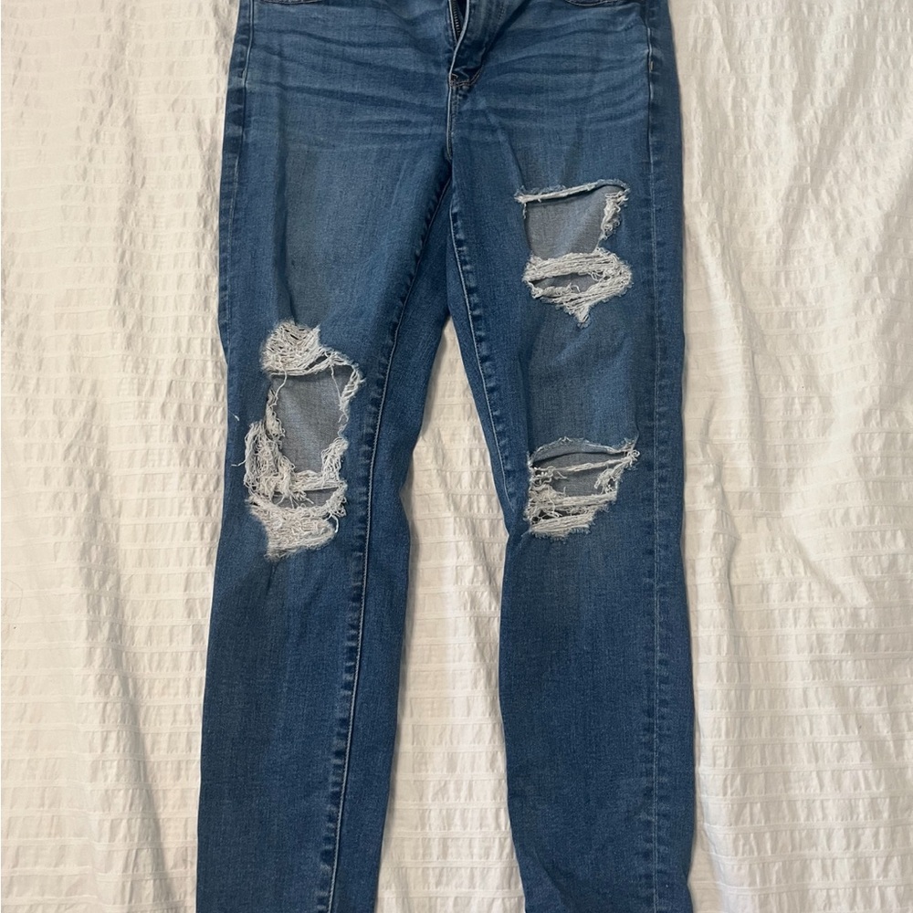 American Eagle Outfitters Ripped Blue Skinny Jeans